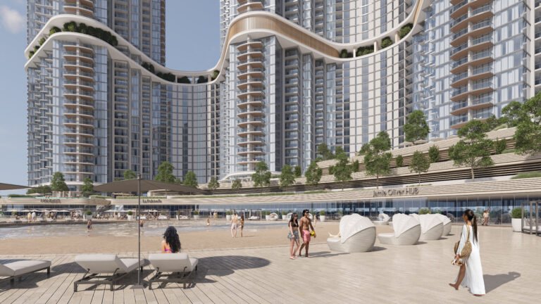 pool layout in skyscape aura sobha hartland II dubai
