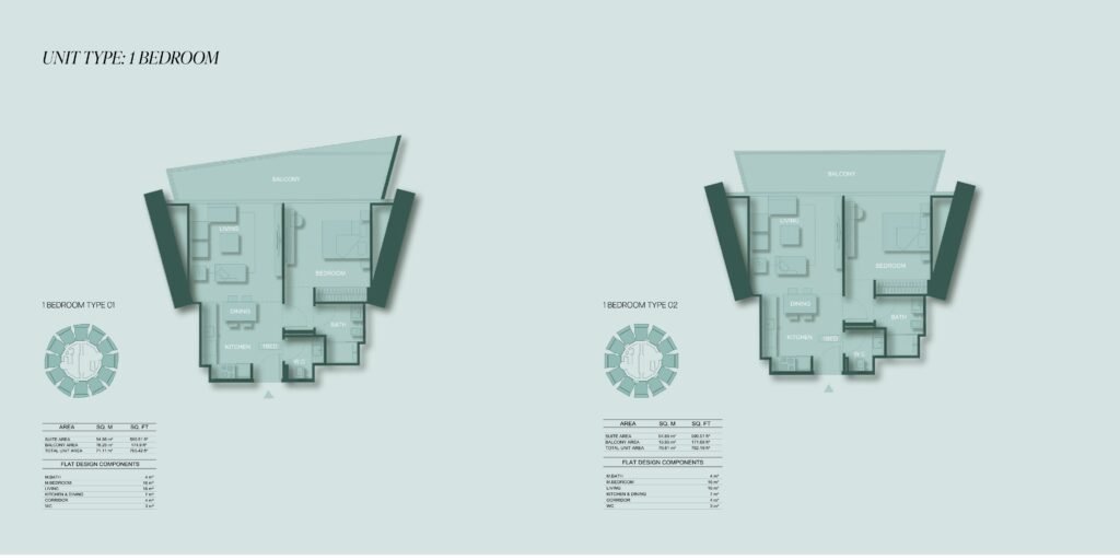 Binghatti circle 1 bedroom apartment design