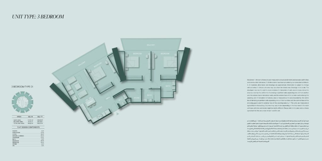 Binghatti circle 3 bedroom apartment design