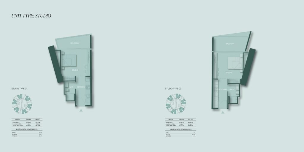 Binghatti circle Studio apartment design
