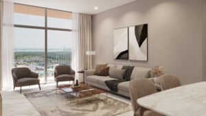 Living area view of 310 Riverside Crescent Sobha Hartland II