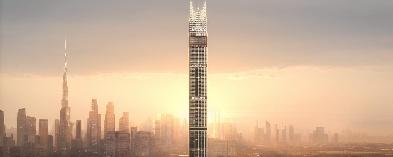 Modern off-plan property construction in Dubai skyline