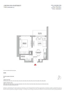 1 bedroom layout plan of 320 Riverside Crescent Sobha Hartland II