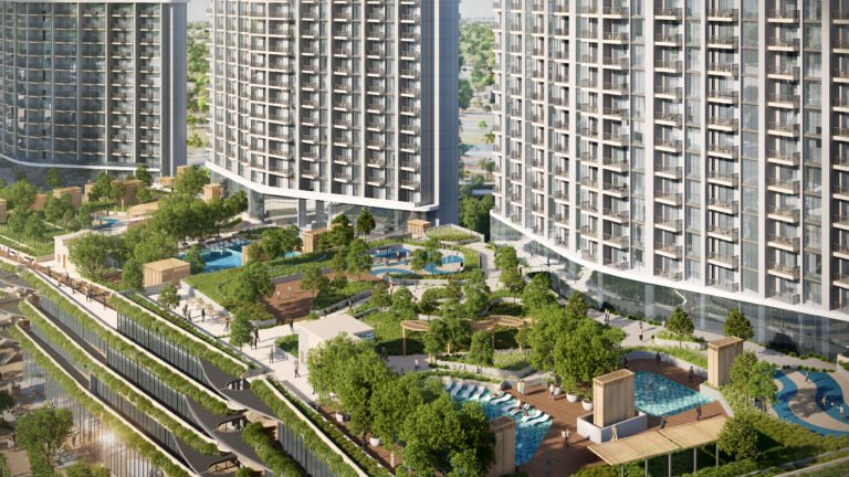 podium view of sobha hartland II in sobha realty dubai