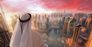 Skyline of Dubai representing wealth growth and new millionaire residents in UAE