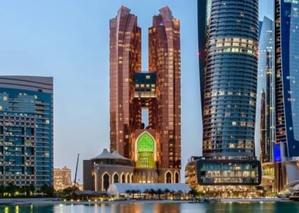 Abu Dhabi skyline with rising office buildings reflecting booming rental market in 2025