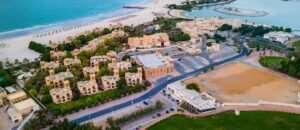 Aerial view of Al Hamra Village in Ras Al Khaimah during residential expansion