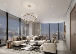 the horizon sobha central by sobha realty dubai living area