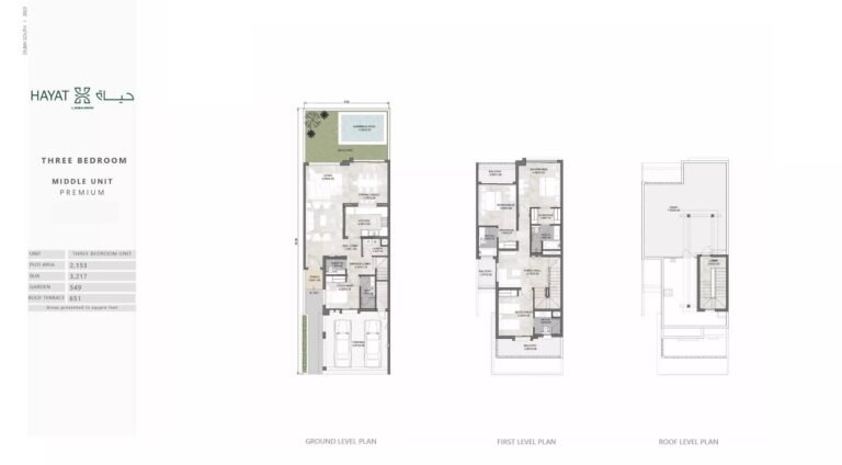 3 bedroom layout plan of hayat by dubai south