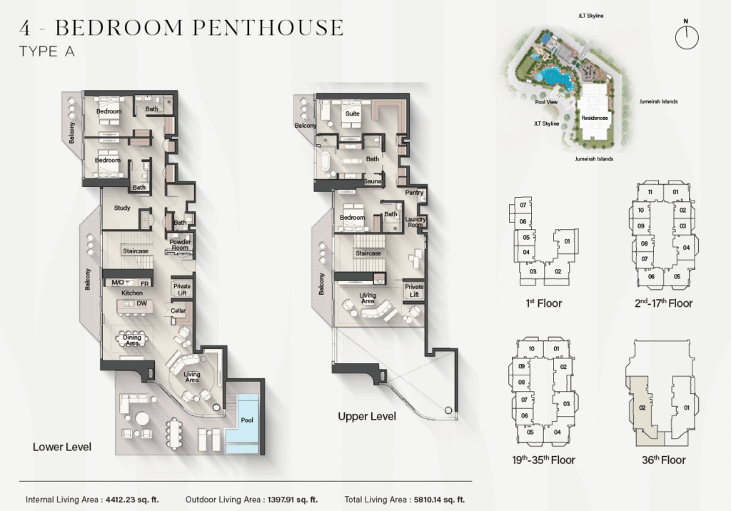 Eltiera Heights elliongton properties 4 bedroom penthouse layout