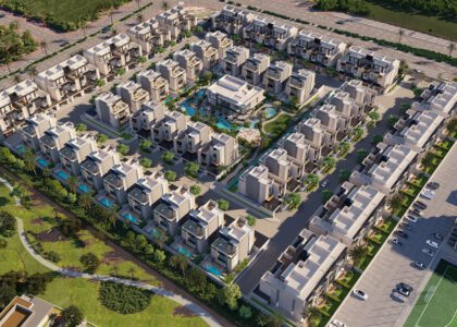 the watercrest by ellington properties dubai aerial view