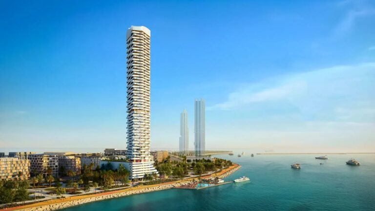 A 60-floor waterfront tower (BREEZ by Danube) in Dubai Maritime City with sea view