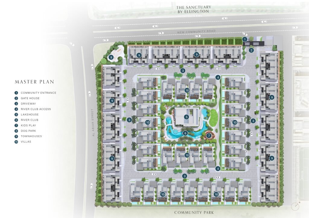 the watercrest by ellington properties dubai master plan