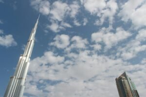 Rendering of tallest towers in the Middle East including Rise Tower, Jeddah Tower, and Burj Azizi