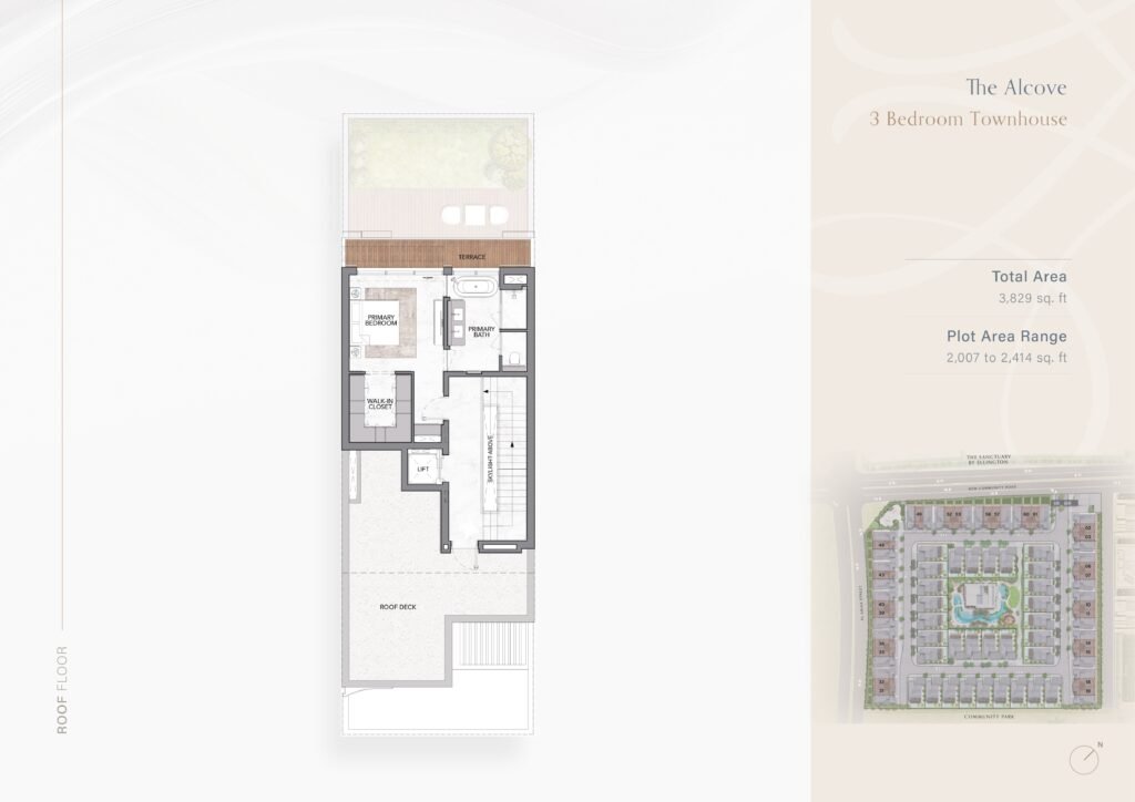 the watercrest by ellington properties dubai top floor 3 br townhouse
